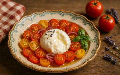 Tomaten-Lavendel-Salat mit Burrata
